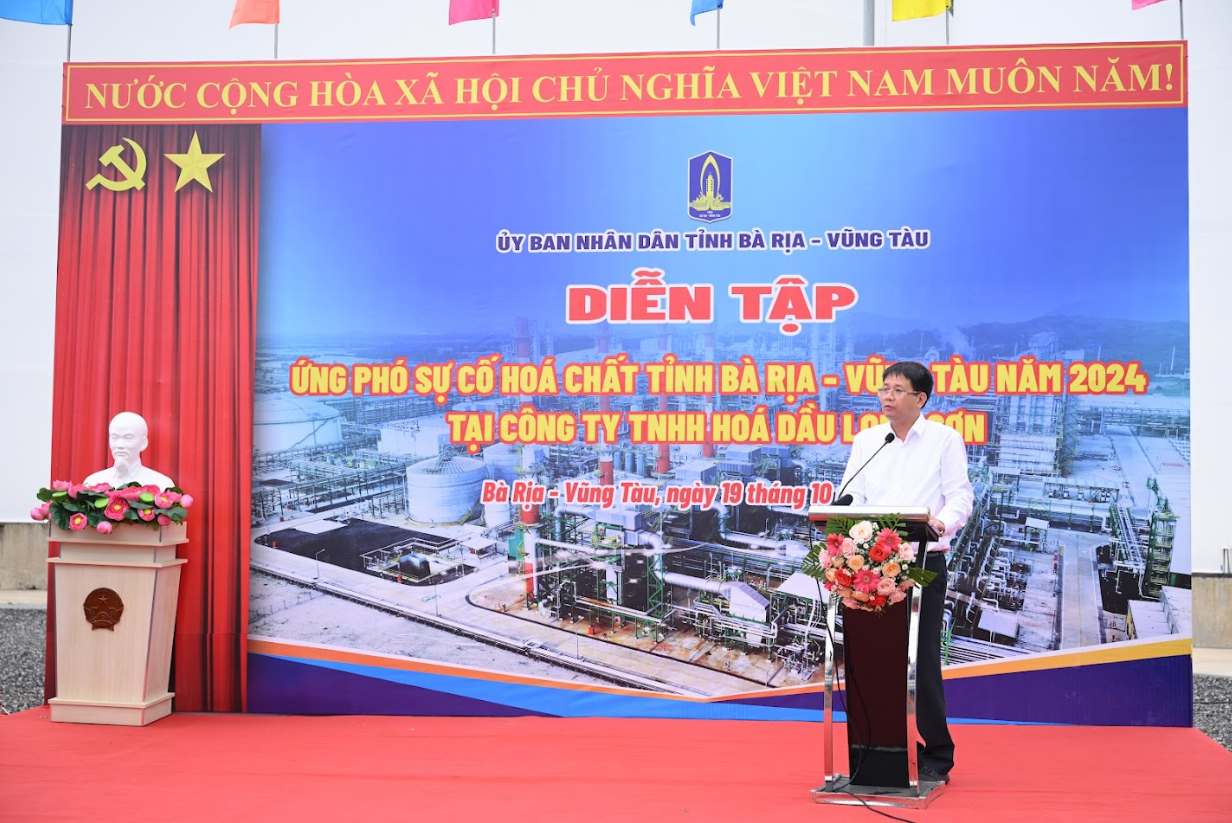 Diễn tập Ứng phó sự cố hóa chất tỉnh Bà Rịa - Vũng Tàu năm 2024